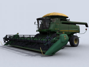 combine harvester 1 with draper platform 3D Model