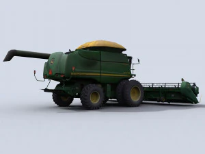 combine harvester 1 with draper platform 3D Model