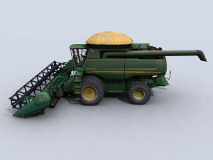 combine harvester 1 with draper platform 3D Model