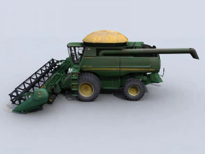combine harvester 1 with draper platform 3D Model