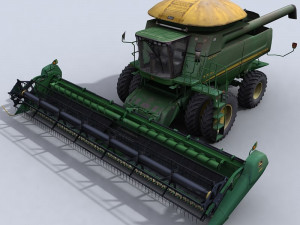 combine harvester 1 with draper platform 3D Model
