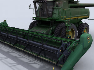 combine harvester 1 with draper platform 3D Model
