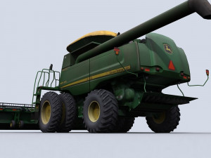 combine harvester 1 with draper platform 3D Model