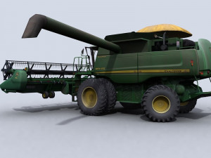 combine harvester 1 with draper platform 3D Model