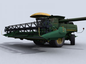 combine harvester 1 with draper platform 3D Model