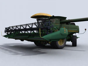 combine harvester 1 with draper platform 3D Model