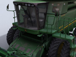 combine harvester 1 with draper platform 3D Model