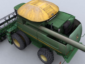 combine harvester 1 with draper platform 3D Model