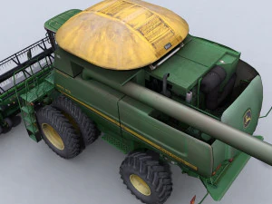 combine harvester 1 with draper platform 3D Model