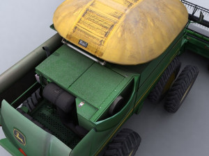 combine harvester 1 with draper platform 3D Model