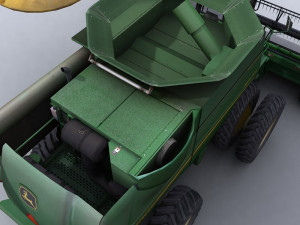combine harvester 1 with draper platform 3D Model