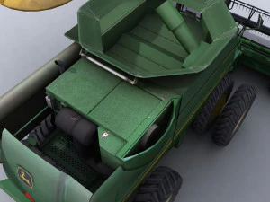 combine harvester 1 with draper platform 3D Model