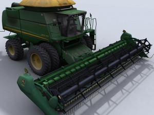 combine harvester 1 with draper platform 3D Model