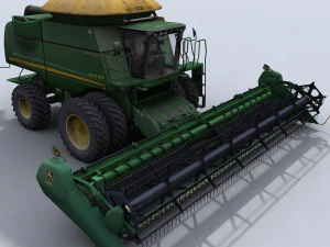 combine harvester 1 with draper platform 3D Model