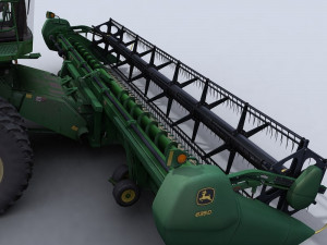 combine harvester 1 with draper platform 3D Model