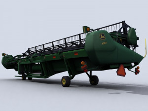 combine harvester 1 with draper platform 3D Model