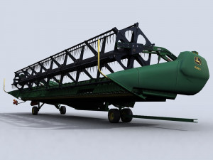 combine harvester 1 with draper platform 3D Model