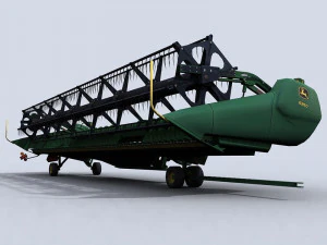 combine harvester 1 with draper platform 3D Model