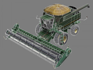 combine harvester 1 with draper platform 3D Model