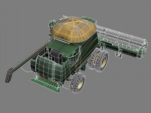 combine harvester 1 with draper platform 3D Model
