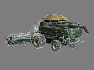 combine harvester 1 with draper platform 3D Model