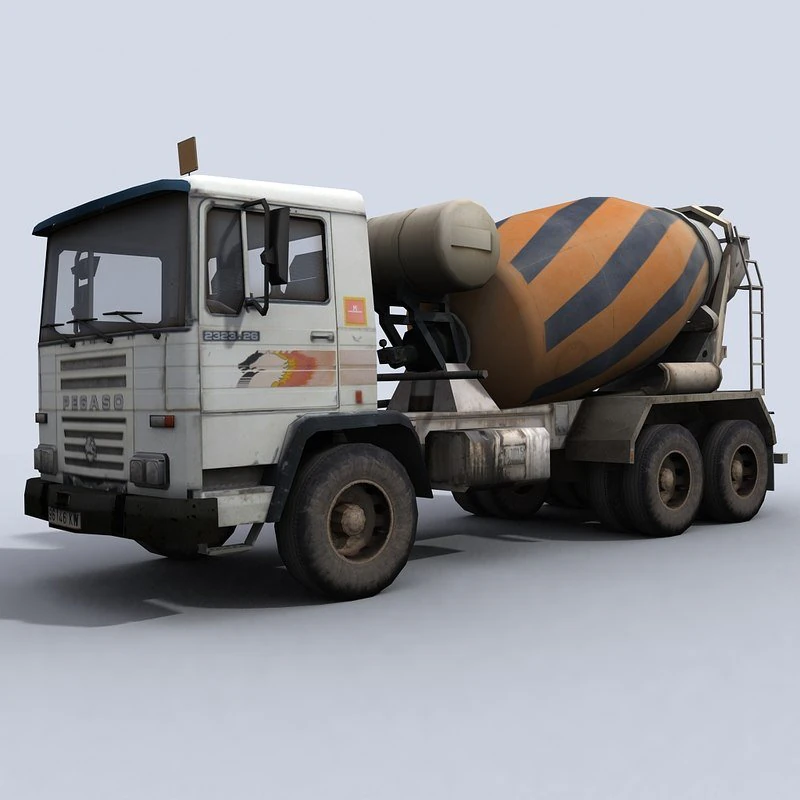 concrete mixer truck 3D Model .c4d .max .obj .3ds .fbx .stl .blend 