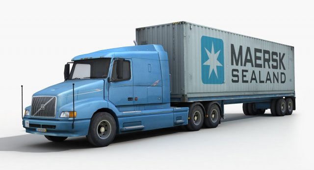 container truck 1 3D Model .c4d .max .obj .3ds .fbx .stl .blend 