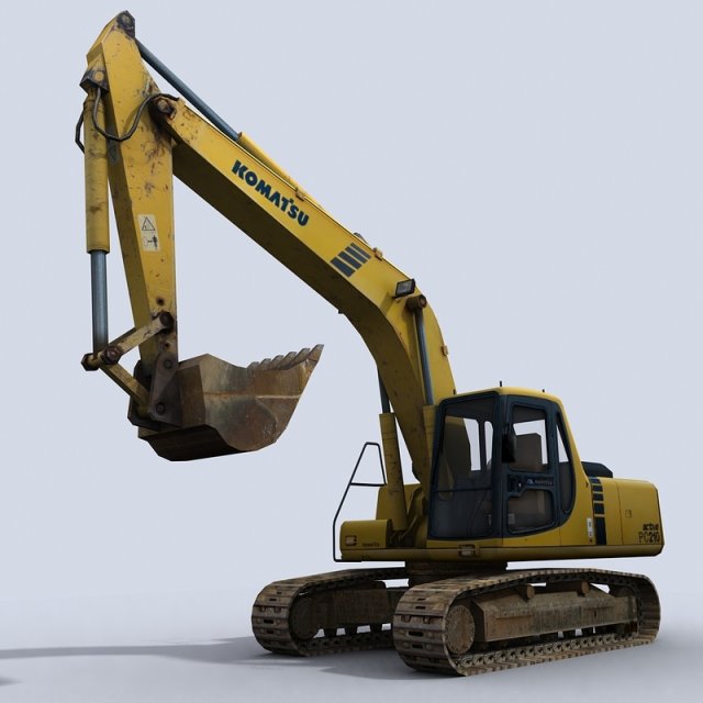 excavator Model 3D .c4d .max .obj .3ds .fbx .stl .blend 