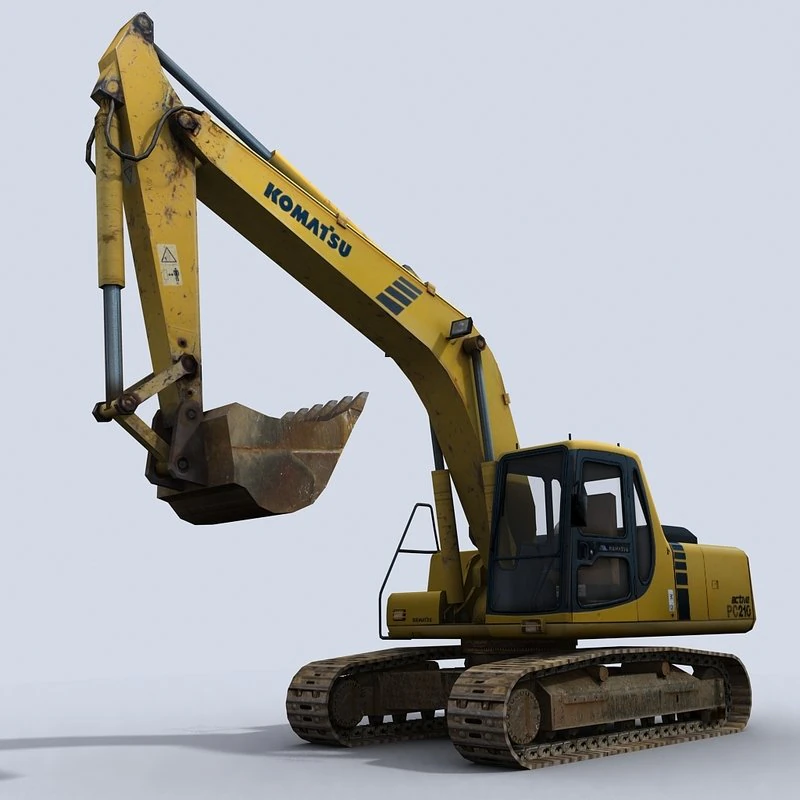 excavator 3D Model .c4d .max .obj .3ds .fbx .stl .blend 