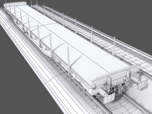 flat wagon 3D 模型