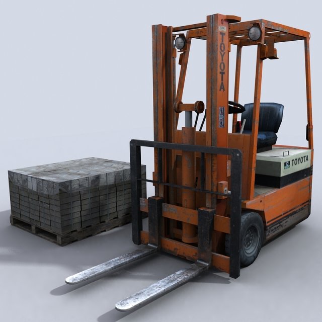 forklift 1 3D मॉडल .c4d .max .obj .3ds .fbx .stl .blend 