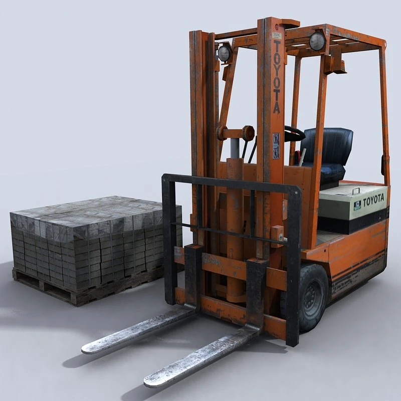 forklift 1 3D Model .c4d .max .obj .3ds .fbx .stl .blend