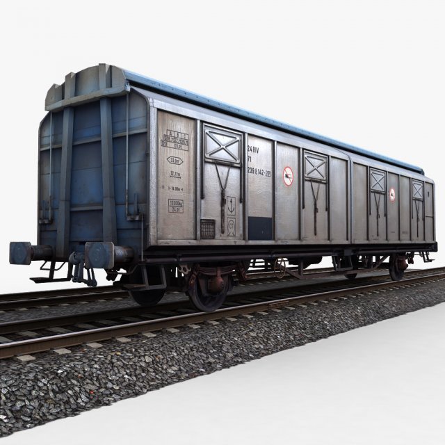 goods wagon 1 3D Model .c4d .max .obj .3ds .fbx .stl .blend 