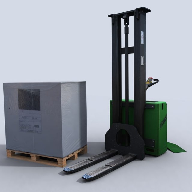 pallet stacker 1 3D 模型 .c4d .max .obj .3ds .fbx .stl .blend 