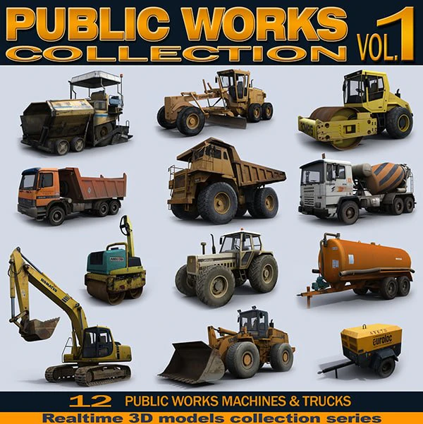 public works collection vol1 3D Model .c4d .max .obj .3ds .fbx .stl .blend