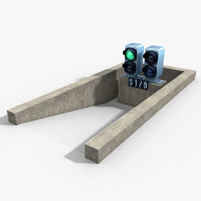 railway dwarf traffic light 1 3D 模型 .c4d .max .obj .3ds .fbx .stl .blend 