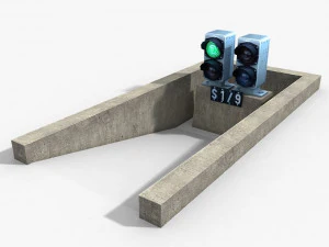 залізничний гном світлофор 1 3D Модель