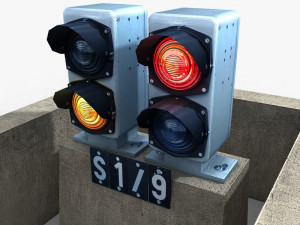railway dwarf traffic light 1 3D 模型