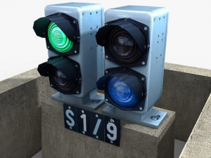 railway dwarf traffic light 1 3D 模型