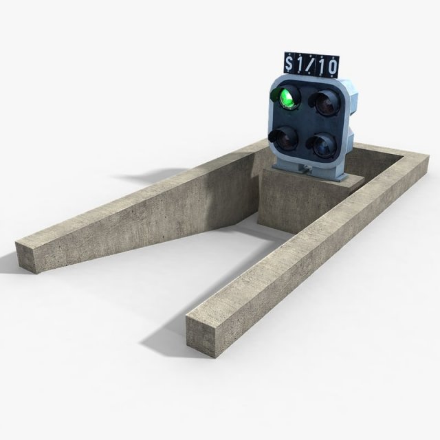 railway dwarf traffic light 2 3D Model .c4d .max .obj .3ds .fbx .stl .blend 