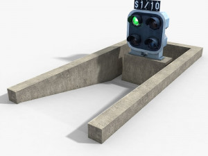 railway dwarf traffic light 2 3D Model