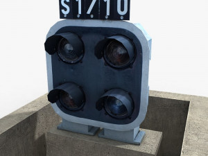 railway dwarf traffic light 2 3D Model
