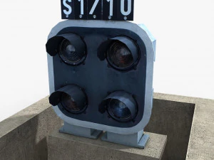 railway dwarf traffic light 2 3D Model