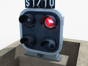 railway dwarf traffic light 2 3D Model