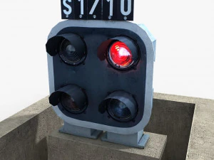 railway dwarf traffic light 2 3D Model