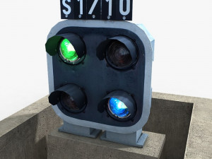 railway dwarf traffic light 2 3D Model