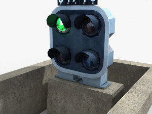 railway dwarf traffic light 2 3D Model