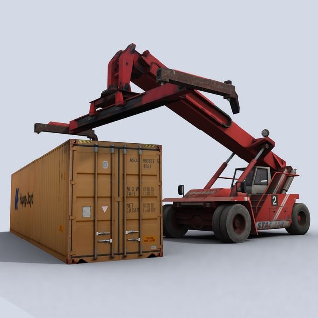 reach stacker 1 3D Model .c4d .max .obj .3ds .fbx .stl .blend 