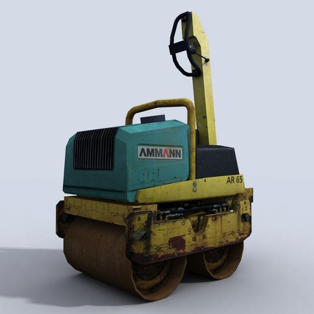 walk behind roller 1 3D 모델 .c4d .max .obj .3ds .fbx .stl .blend 
