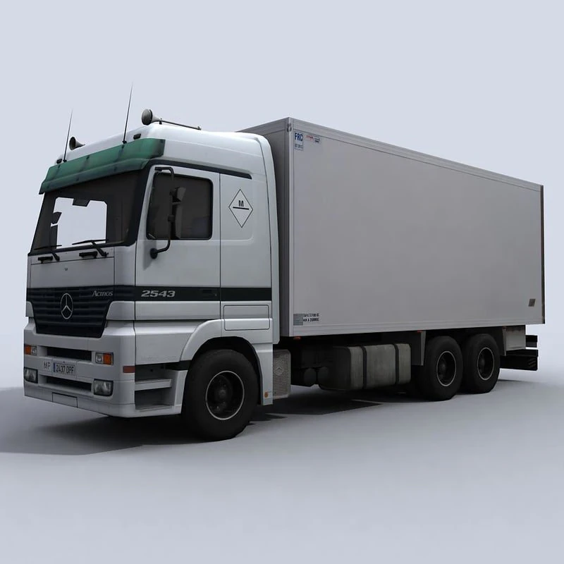 medium transport truck 1 3D Model .c4d .max .obj .3ds .fbx .stl .blend 